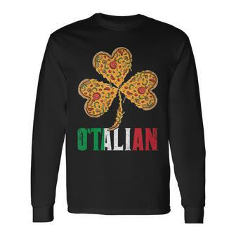 St Patricks Day Irish Pizza Italian Pride Otalian Long Sleeve T-Shirt T-Shirt | Mazezy