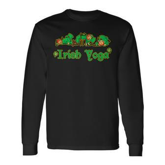 St Patricks Day Parade Drinking Squad Irish Yoga Humor Long Sleeve T-Shirt - Seseable