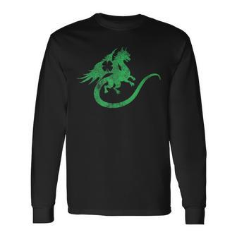 St Patricks Day Shamrock Dragon Irish Saint Paddys Long Sleeve T-Shirt T-Shirt | Mazezy