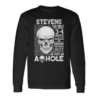 Stevens Name Stevens Ively Met About 3 Or 4 People Long Sleeve T-Shirt - Seseable