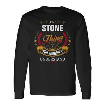 Stone Shirt Crest Stone Stone Clothing Stone Tshirt Stone Tshirt For The Stone Long Sleeve T-Shirt - Seseable