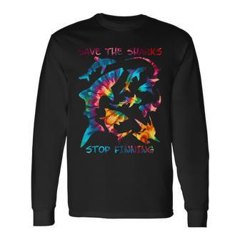 Stop Finning Whale Shark Types Tie Dye Shark Long Sleeve T-Shirt | Mazezy