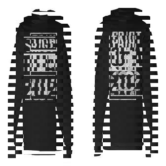 Straight Outta 2002 Year Of Birth Birthday Long Sleeve T-Shirt | Mazezy
