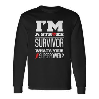 Stroke Survivor Shirts Men Women Long Sleeve T-Shirt T-shirt Graphic Print - Thegiftio UK