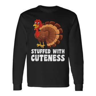Stuffed With Cuteness Thanksgiving Turkey Apparel Men Women Long Sleeve T-Shirt T-shirt Graphic Print - Thegiftio UK