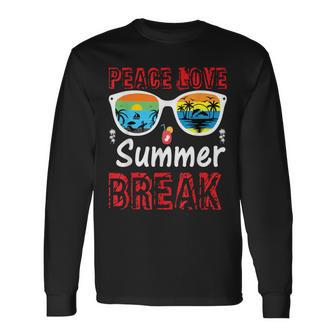 Summer Summer Essentials Peace Love Summer Break Long Sleeve T-Shirt - Thegiftio UK