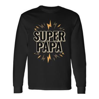 Super Papa Superheld Langarmshirts, Lustiges Herren Geburtstagsgeschenk - Seseable