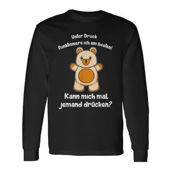 Süßer Teddy Witziger Spruch Teddybär Umarmung Liebe Witz Langarmshirts - Seseable