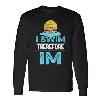 Swimming Design For A Swim Team Member Men Women Long Sleeve T-shirt Graphic Print Unisex - Seseable