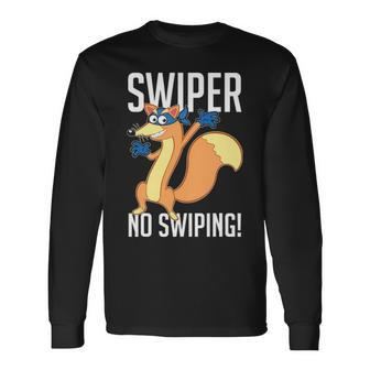 Swiper No Swiping Cartoon Fox Lover Long Sleeve T-Shirt - Seseable