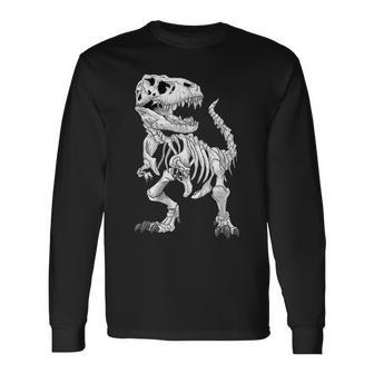 T-Rex Skeleton Dino Bones Paleontologist Fossil Dinosaur Long Sleeve T-Shirt T-Shirt | Mazezy