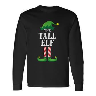 Tall Elf Matching Group Christmas Party Pajama Long Sleeve T-Shirt - Monsterry