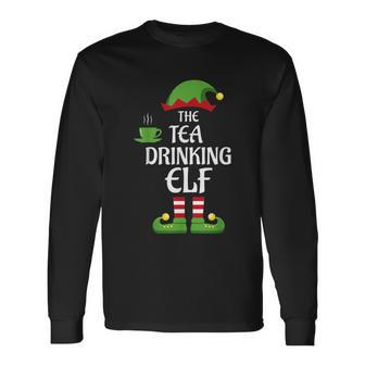 Tea Drinking Elf Matching Group Christmas Long Sleeve T-Shirt - Monsterry DE