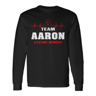 Team Aaron Lifetime Member Surname Aaron Name Long Sleeve T-Shirt - Seseable