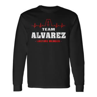 Team Alvarez Lifetime Member Name Surname Last Name Long Sleeve T-Shirt - Seseable