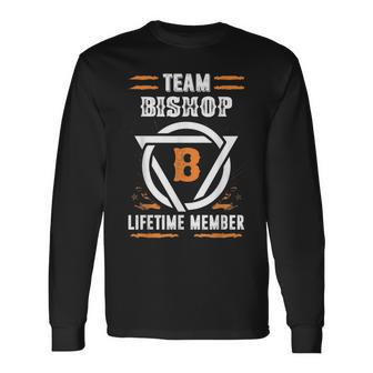 Team Bishop Lifetime Member Gift For Surname Last Name Men Women Long Sleeve T-shirt Graphic Print Unisex - Seseable