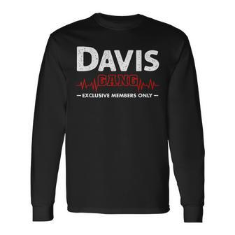 Team Davis Last Name Lifetime Member Davis Family Surname Men Women Long Sleeve T-shirt Graphic Print Unisex - Seseable