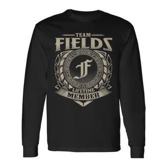 Team Fields Lifetime Member Vintage Fields Family Men Women Long Sleeve T-shirt Graphic Print Unisex - Seseable
