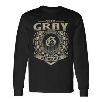 Team Gray Lifetime Member Vintage Gray Family Men Women Long Sleeve T-shirt Graphic Print Unisex - Seseable
