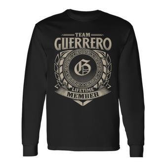 Team Guerrero Lifetime Member Vintage Guerrero Family Men Women Long Sleeve T-shirt Graphic Print Unisex - Seseable