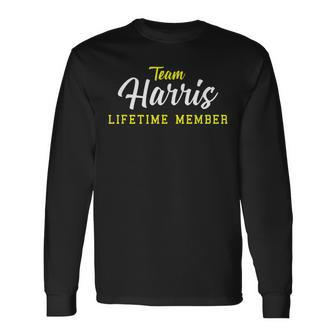 Team Harris Lifetime Member Surname Birthday Wedding Name Men Women Long Sleeve T-shirt Graphic Print Unisex - Seseable