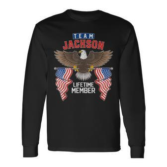Team Jackson Lifetime Member Us Flag Long Sleeve T-Shirt - Seseable