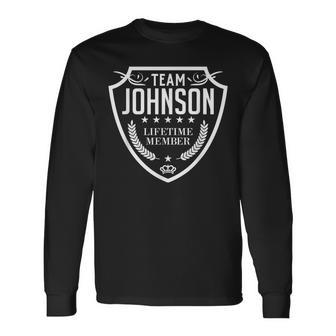 Team Johnson Lifetime Member Matching Family Crew Men Women Long Sleeve T-shirt Graphic Print Unisex - Seseable