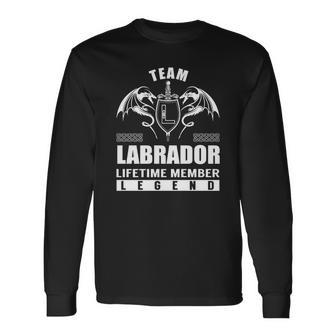 Team Labrador Lifetime Member Legend Long Sleeve T-Shirt - Seseable