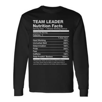 Team Leader Nutrition Facts Name Named _ Long Sleeve T-Shirt - Seseable