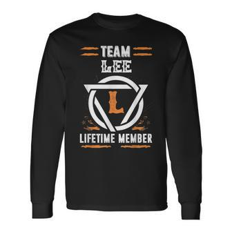 Team Lee Lifetime Member Gift For Surname Last Name Men Women Long Sleeve T-shirt Graphic Print Unisex - Seseable