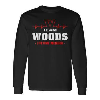 Team Woods Lifetime Member Name Surname Last Name Long Sleeve T-Shirt - Seseable