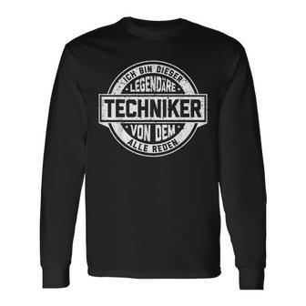 Techniker Legende Witziger Vintage Spruch Langarmshirts - Seseable