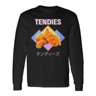 Tendies Chicken Tenders Japanese Kanji Chicken Nuggets V2 Long Sleeve T-Shirt - Seseable