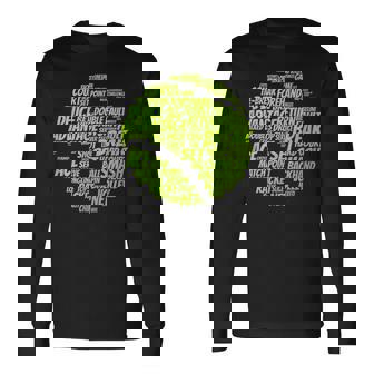 Tennis Terms Tennis Player Playing Tennis Ball Long Sleeve T-Shirt | Mazezy