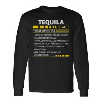 Tequila Name Tequila Facts Long Sleeve T-Shirt - Seseable