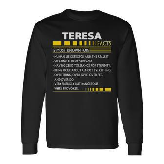Teresa Name Teresa Facts V3 Long Sleeve T-Shirt - Seseable