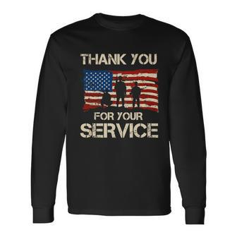 Thank You For Your Service Veterans Day Vintage Usa Long Sleeve T-Shirt - Monsterry CA