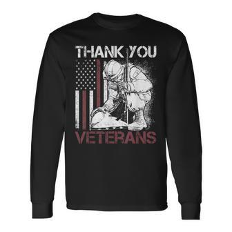 Thank You Veterans Proud Veteran Day Dad Grandpa V5 Long Sleeve T-Shirt - Seseable