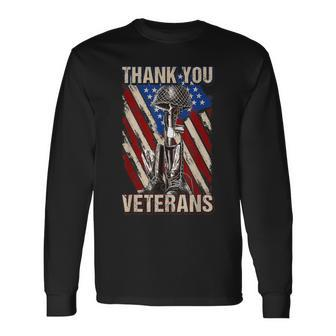 Thank You Veterans Proud Veteran Day Dad Grandpa V9 Long Sleeve T-Shirt - Seseable