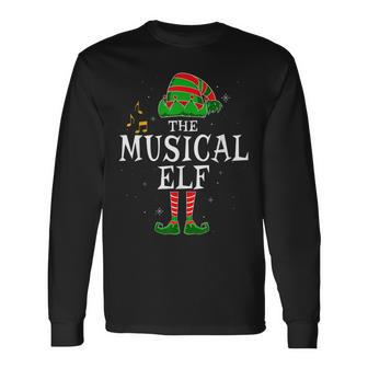 The Musical Elf Group Matching Family Christmas Music Funny Men Women Long Sleeve T-shirt Graphic Print Unisex - Seseable