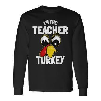 The Teacher Turkey Family Group Matching Thanksgiving Funny Men Women Long Sleeve T-shirt Graphic Print Unisex - Seseable