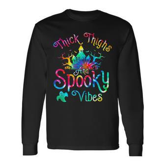 Thick Thighs Spooky Vibes Halloween Costumes For Women 2022 Men Women Long Sleeve T-Shirt T-shirt Graphic Print - Thegiftio UK