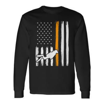 Thin Orange Line Coast Guard Search And Rescue Diver Long Sleeve T-Shirt - Seseable