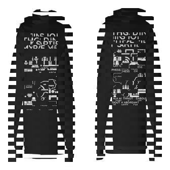 Things I Do In My Spare Time Chess Player Long Sleeve T-Shirt | Mazezy