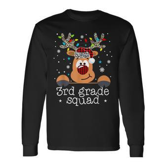 Third Grade Squad Plaid Reindeer Santa Teacher Christmas Men Women Long Sleeve T-Shirt T-shirt Graphic Print - Thegiftio UK