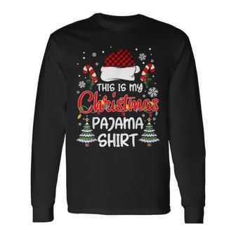 This Is My Christmas Pajama Xmas Lights Funny Holiday Men Women Long Sleeve T-shirt Graphic Print Unisex - Seseable