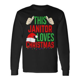 This Janitor Loves Christmas Merry Xmas Holiday Men Women Long Sleeve T-shirt Graphic Print Unisex - Seseable
