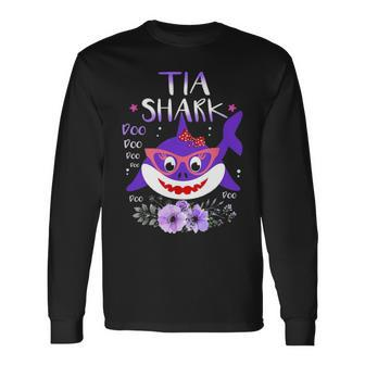 Tia Shark Doo Doo Matching Shark Long Sleeve T-Shirt - Seseable