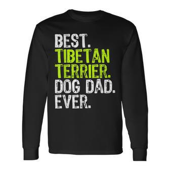 Tibetan Terrier Dog Dad Fathers Day Shirt Long Sleeve T-Shirt T-Shirt | Mazezy