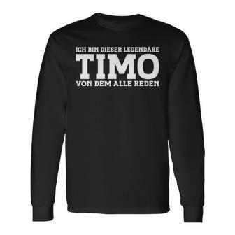 Timo Lustiges Vorname Namen Spruch Timo Langarmshirts - Seseable